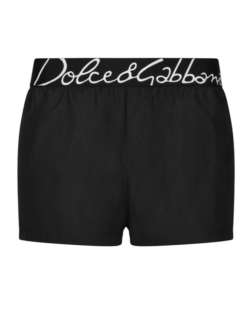 Dolce & Gabbana Black Short Swim Trunks for men