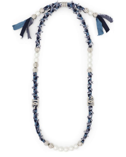 Dolce & Gabbana Blue "marina" Interwoven Necklace for men