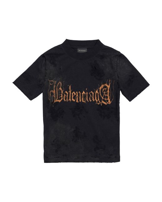 Balenciaga Black Heavy Metal Tight T-shirt Small Fit