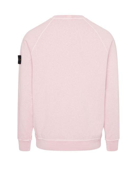 Stone Island Pink Sweatshirt With Logo Patch for men
