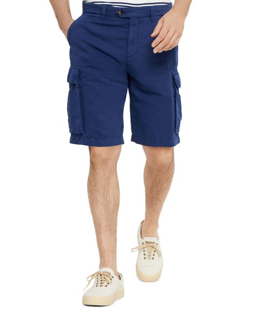 Brunello Cucinelli Blue Bermuda Shorts With Cargo Pockets for men