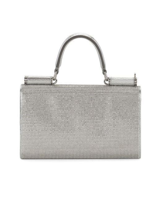 Dolce & Gabbana Gray Kim Dolce&Gabbana Satin Phone Bag With Fusible Rhinestones