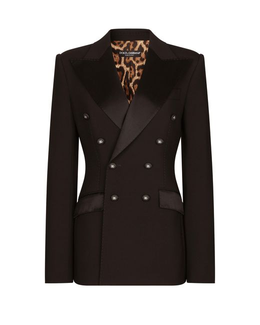 Dolce & Gabbana Black Wool-blend Double-breasted Blazer