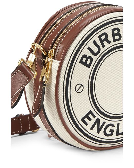 Burberry Cotton Roseberry Round Crossbody Bag in Natural - Lyst