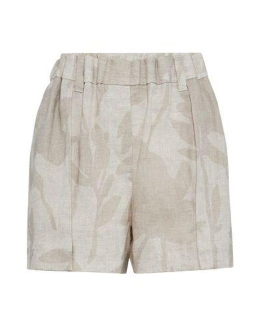 Brunello Cucinelli Gray Linen Shorts