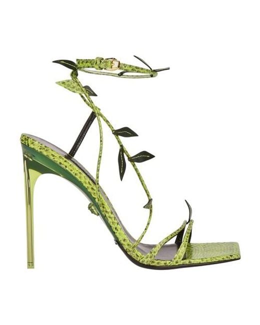 Versace Green Jungle Heeled Sandals