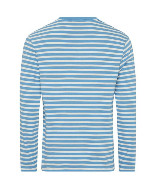 Maison Kitsuné Blue Long-sleeved Sailor T-shirt With Fox Head Logo for men