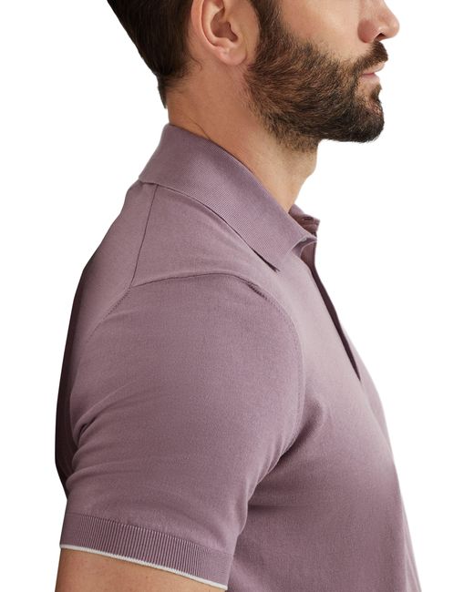 Brunello Cucinelli Purple Lightweight Knit Polo Shirt for men