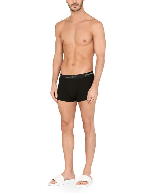 Dolce & Gabbana Black Fine-Rib Cotton Boxers for men