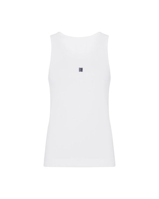Givenchy White Ribbed Vest Top