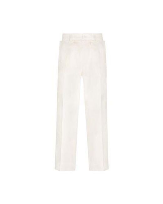 Dolce & Gabbana White Sailor-style Stretch Cotton Pants for men