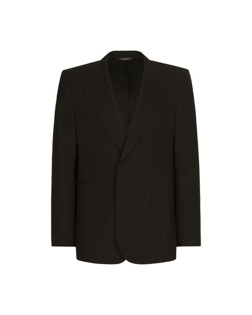 Dolce & Gabbana Black Stretch Wool Sicilia-fit Jacket for men