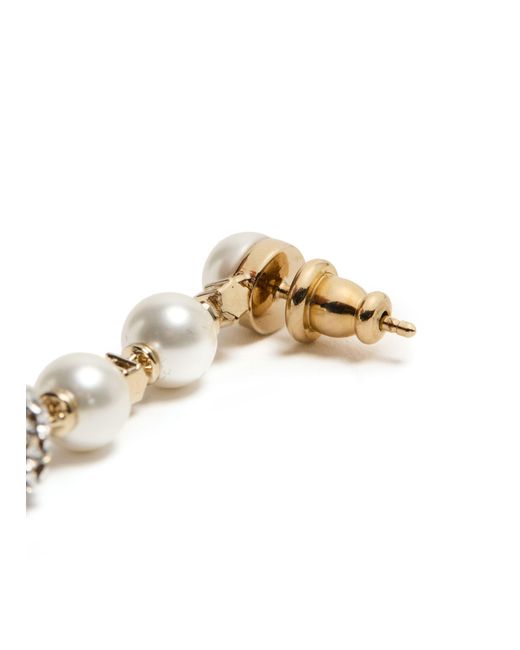 Alexander McQueen Metallic Skull And Pearl Earrings