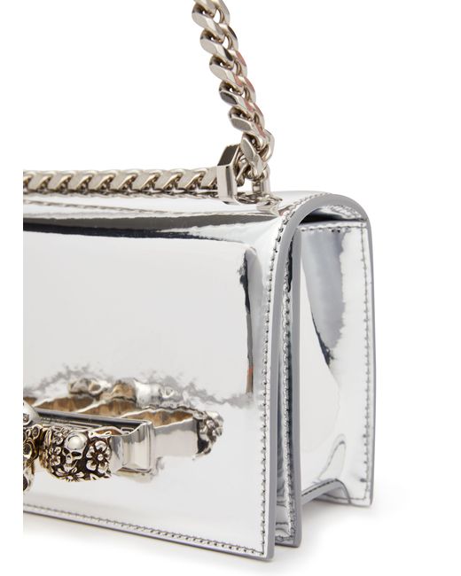 Alexander McQueen Metallic Mini Jeweled Satchel Bag