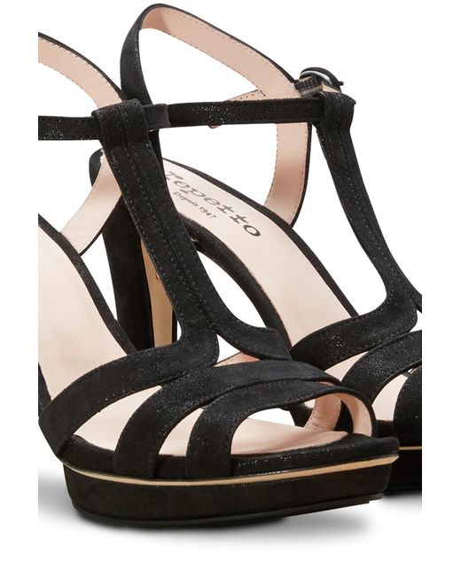 Repetto Leather Bikini Sandals With Heels in Black - Lyst