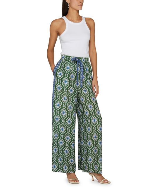 Pantalon Large En Soie Imprimée Wylie Zimmermann en coloris Green