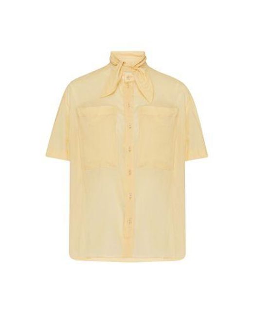 Lemaire Yellow Short Sleeve Shirt With Foulard