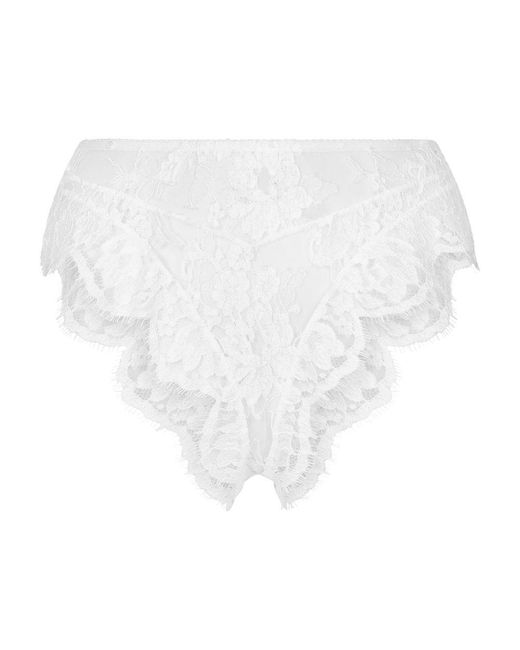 Dolce & Gabbana White High Waist Lace Panties