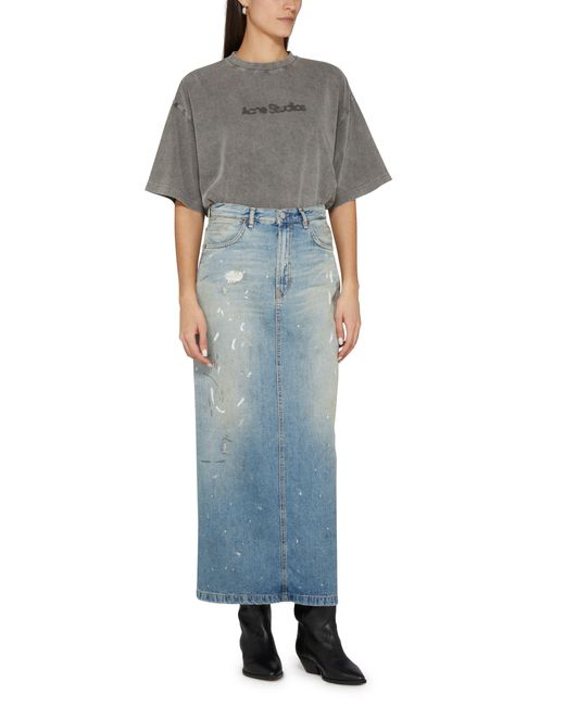 Acne Blue Denim Long Skirt