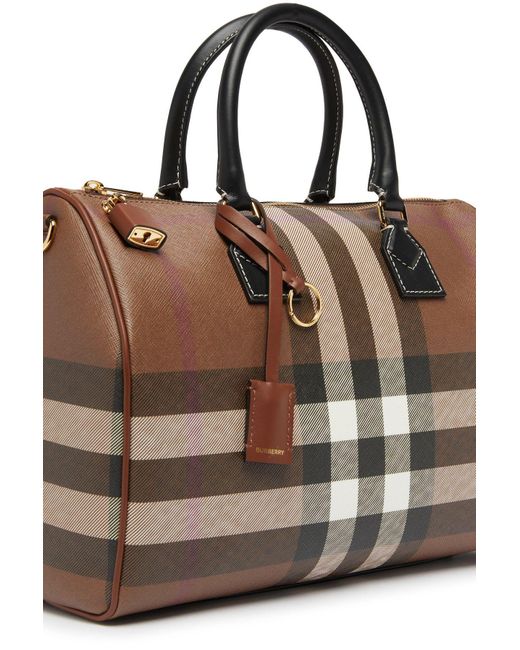 Burberry Bowling Bag Medium Check in Brown Lyst