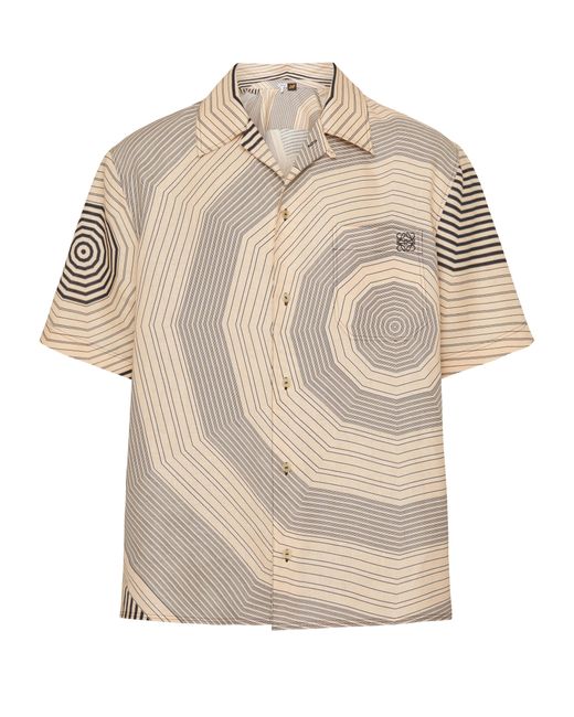 Loewe Natural Printed Linen Short-Sleeve Shirt for men