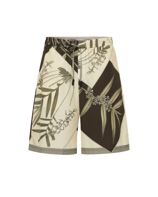 Loewe Natural Cotton And Silk Plant-Print Short for men