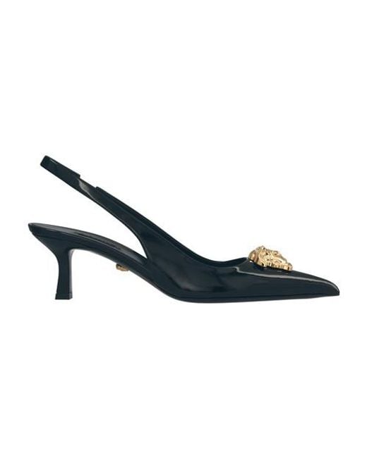 Versace Blue Medusa Slingback Pumps