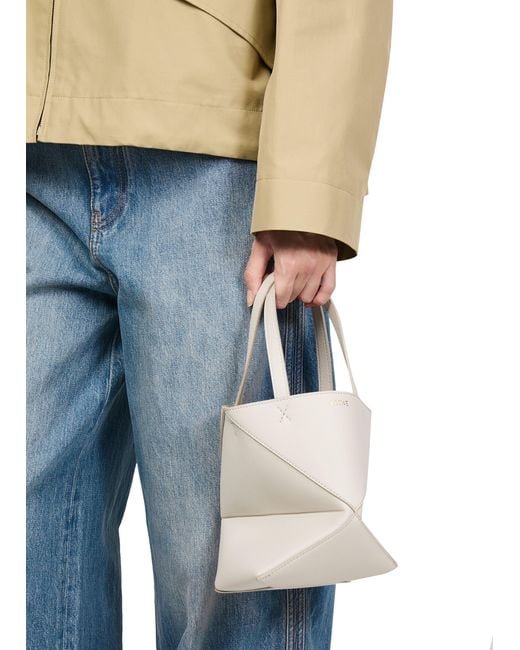 Loewe White Mini Puzzle Fold Tote