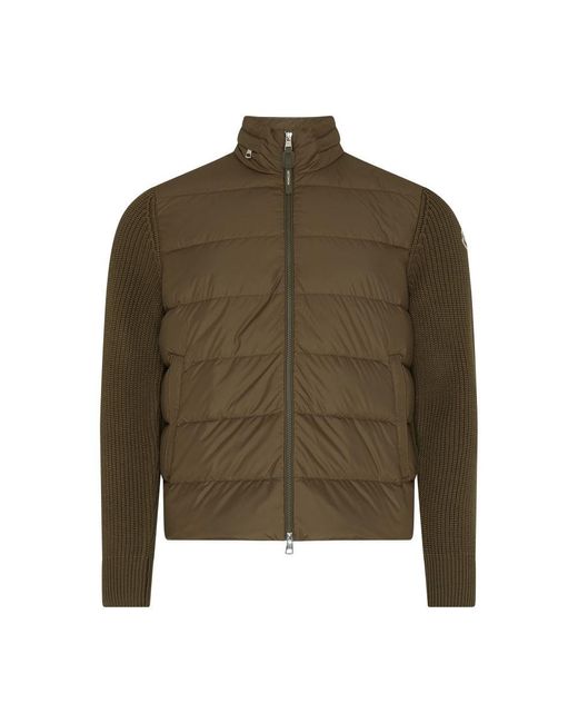 Moncler Green Bi-Material Wool-Blend Puffer Jacket for men