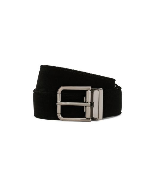 Dolce & Gabbana Black Cotton Velvet Belt for men
