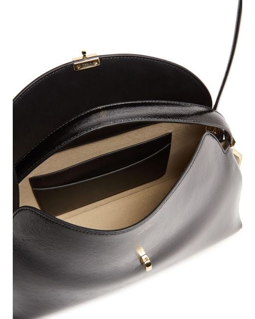 Totême  Black T-Lock Leather Handle Bag