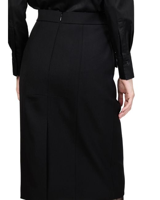 Alexander McQueen Black Dart Midi Skirt