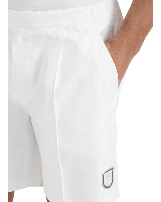 Bermuda avec badge Tennis Brunello Cucinelli pour homme en coloris White