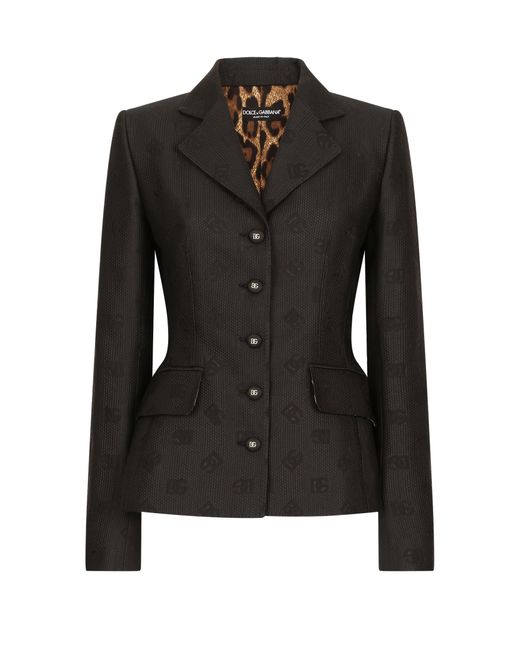 Dolce & Gabbana Black Quilted Jacquard Dolce Jacket