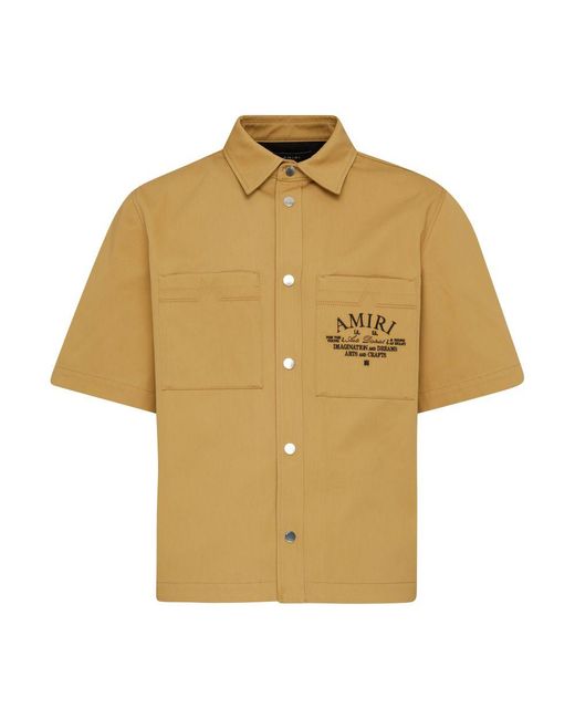 Amiri Yellow Arts District Camp Shortsleeved Shirt for men