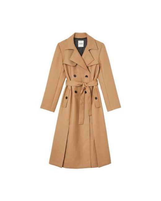 Sandro Natural Long Trench-style Coat