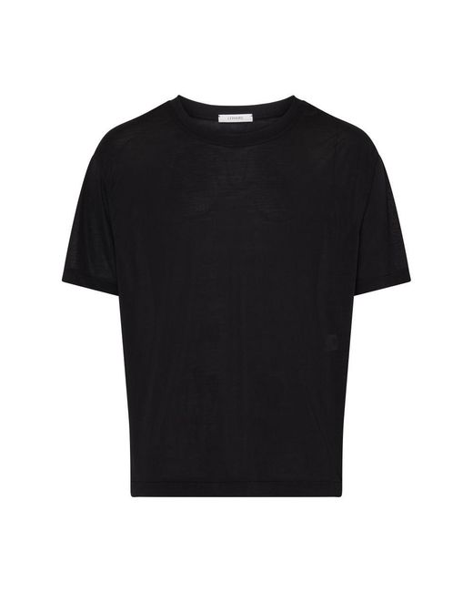 Lemaire Black Soft Short Sleeve T-Shirt for men