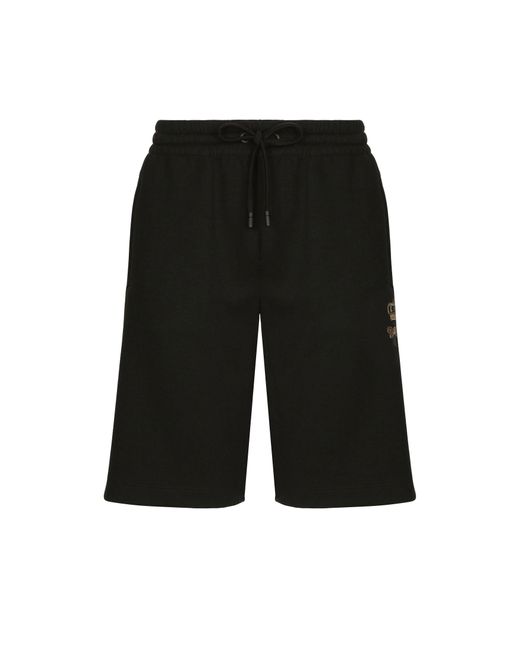 Dolce & Gabbana Black Jersey jogging Shorts for men