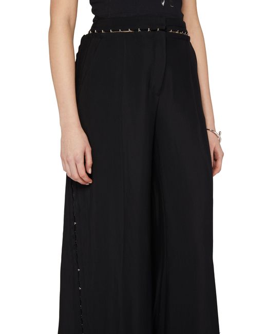 Mugler Black Wide-Leg Pants