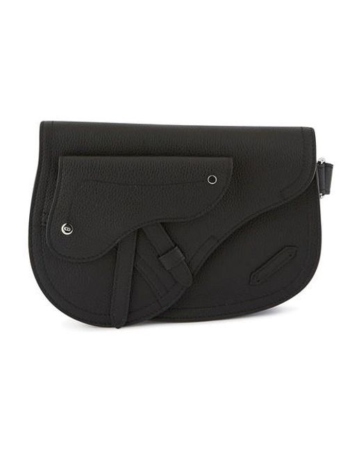 Dior Black Saddle Messenger Bag In Calfskin for men
