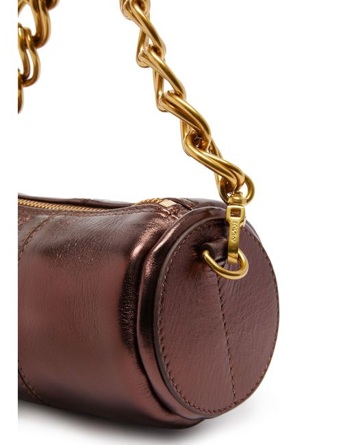 MANU Atelier Brown Mini Cylinder Handbag