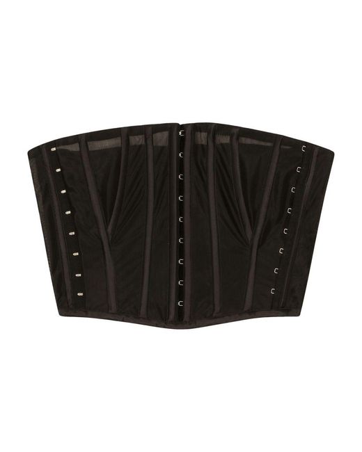 Dolce & Gabbana Black Marquisette Corset Belt