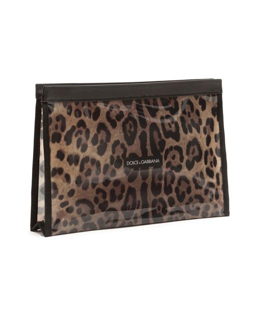 Dolce & Gabbana Brown Einteiliger Badeanzug mit Leopardenprint