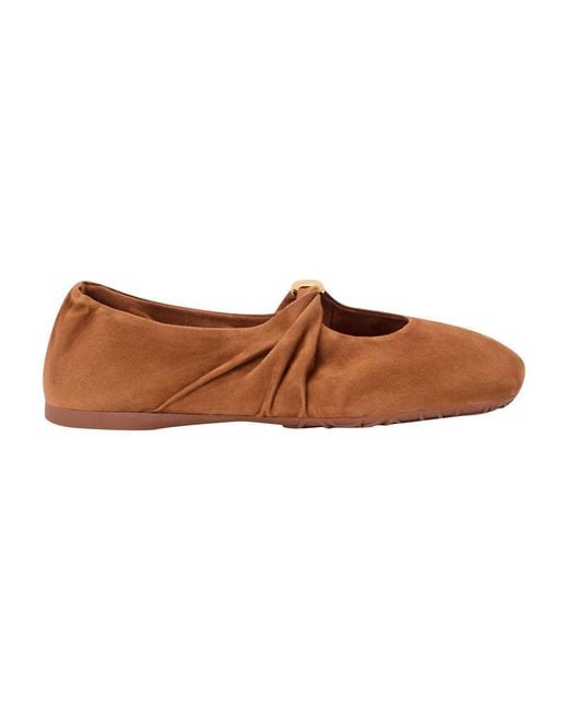Loewe Brown Pebble Soft Ballet Flats
