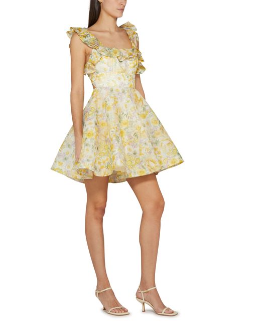 Zimmermann Yellow Harmony Frilled Mini Dress