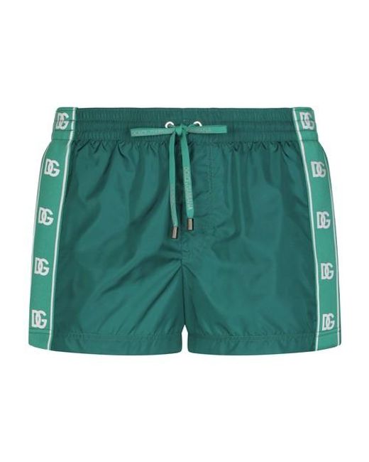 Maillot de bain court avec bandes à logo Dolce & Gabbana pour homme en coloris Green