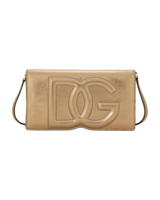 Dolce & Gabbana Dg Logo Phone Bag in Natural | Lyst