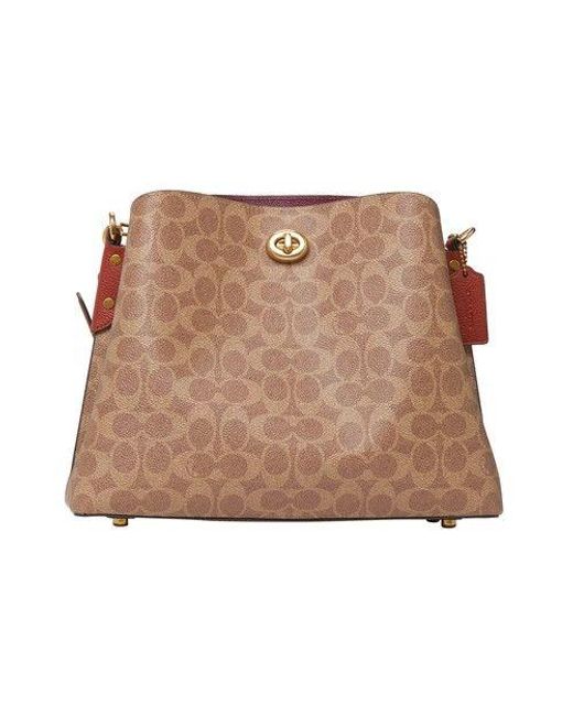 COACH Willow Shoulder Bag In Signature Canvas in Brown Lyst