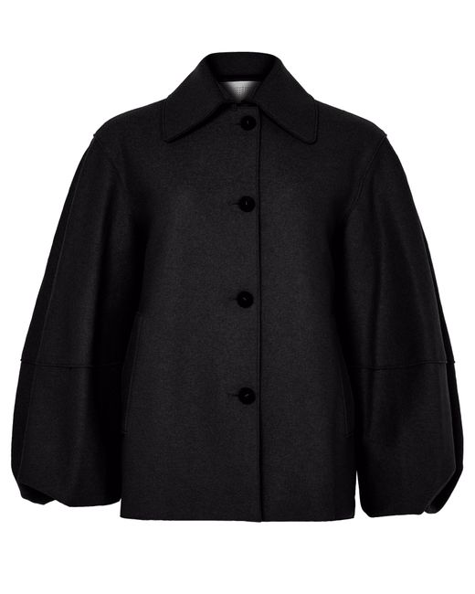 Harris Wharf London Black Puff-Sleeved Jacket