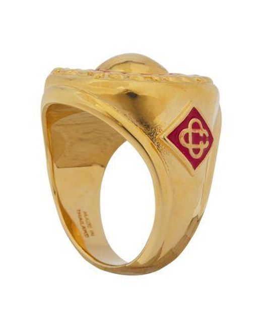 Casablancabrand Yellow Sporty Medallion Ring for men